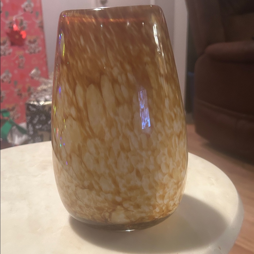 Artisan Amber Glass Vase